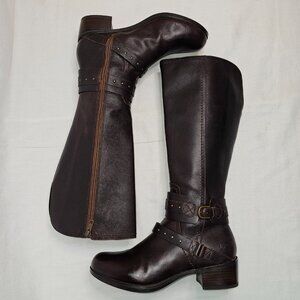 Ugg Ashton Tall Riding Equestrian Brown Leather Boots 1008582 Women's Size 9